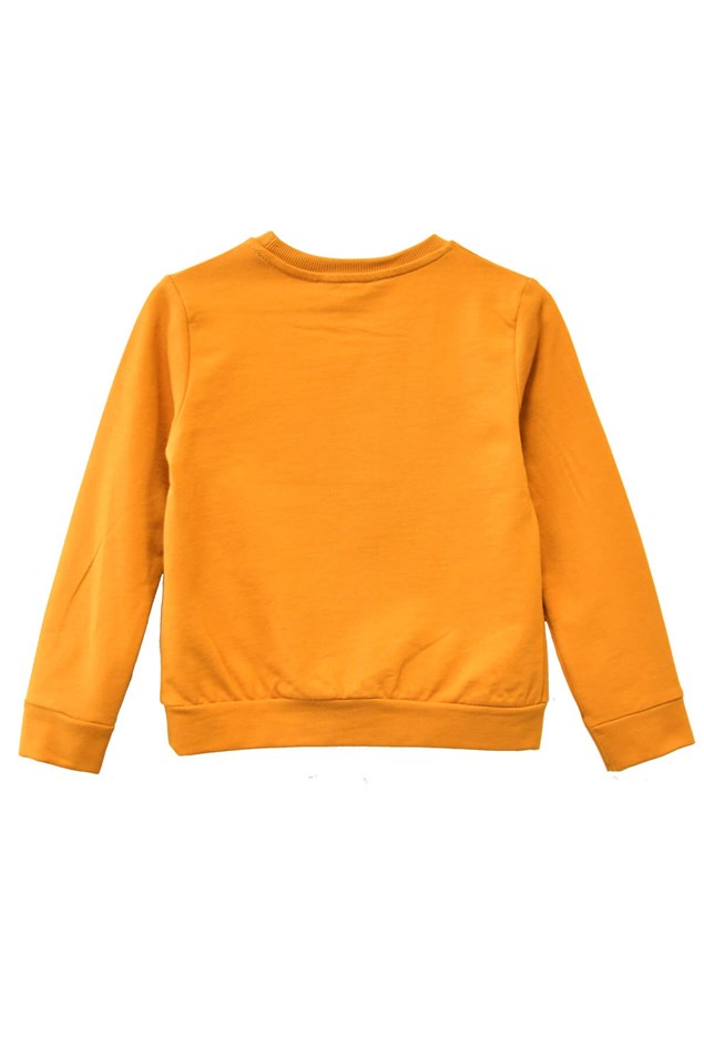 Hardal Renkli Pul Payet Baskılı Erkek Çocuk Sweatshirt-JS 218757 |Silversunkids
