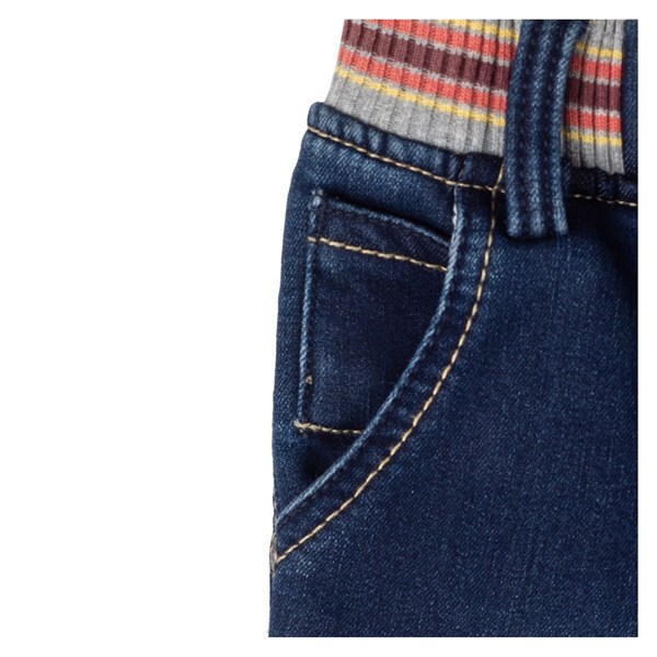Koyu Mavi Renkli Bel Lastikli Cepli Pi Büzmeli Bebek Erkek Pantolon|PC 114643