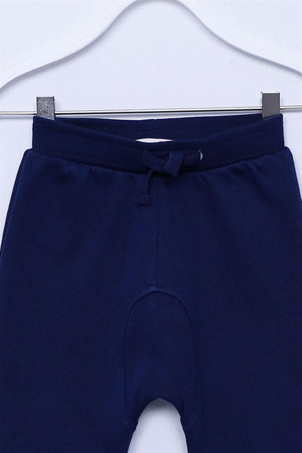 Lacivert Renkli Beli Ve Paçası Lastikli Şalvar Kesim Sweat Pantolon |JP-112512