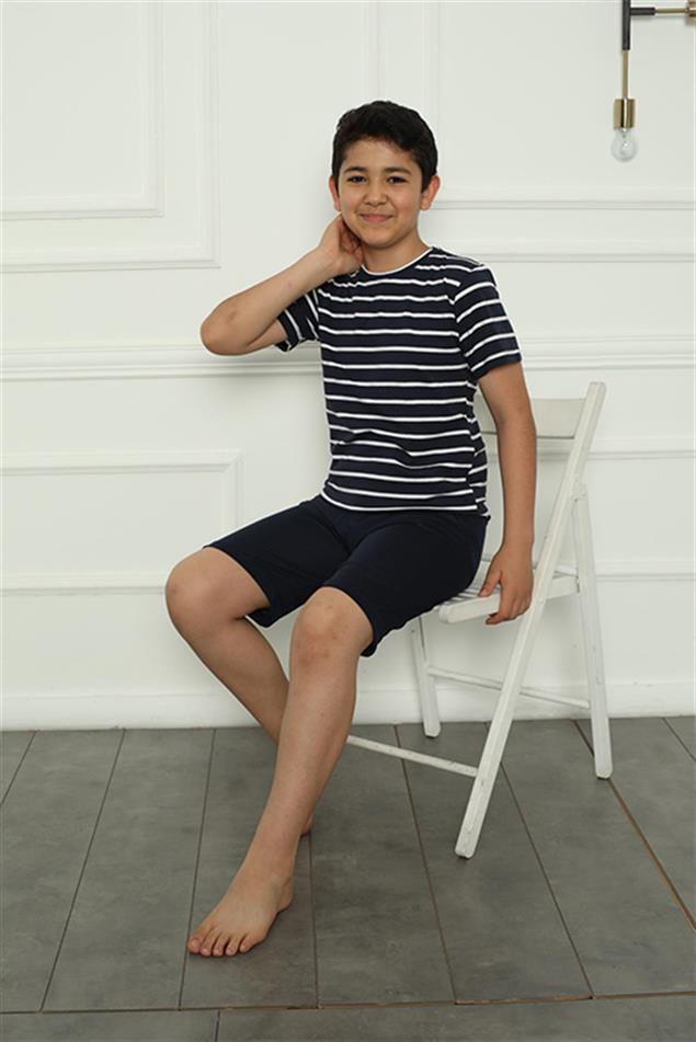 Moda Çizgi Aile Penye Şortlu Pijama Takım (baba - oğul ) 50117 Ayrı Ayrı Satılır . Fiyatları Farklıdır