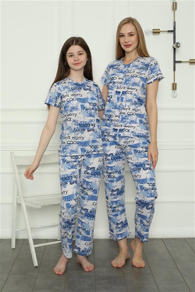 Moda Çizgi Anne Kız Aile Penye Pijama Takım Ayrı Ayrı Satılır. Fiyatları Farklıdır 50104