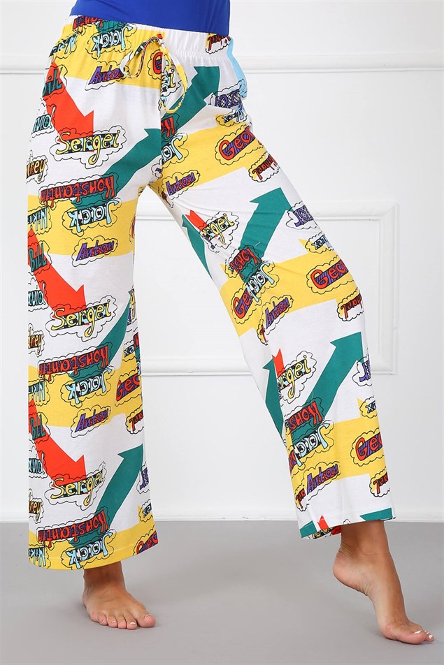 Moda Çizgi Bayan Pamuk Tek Alt Pijama 210021