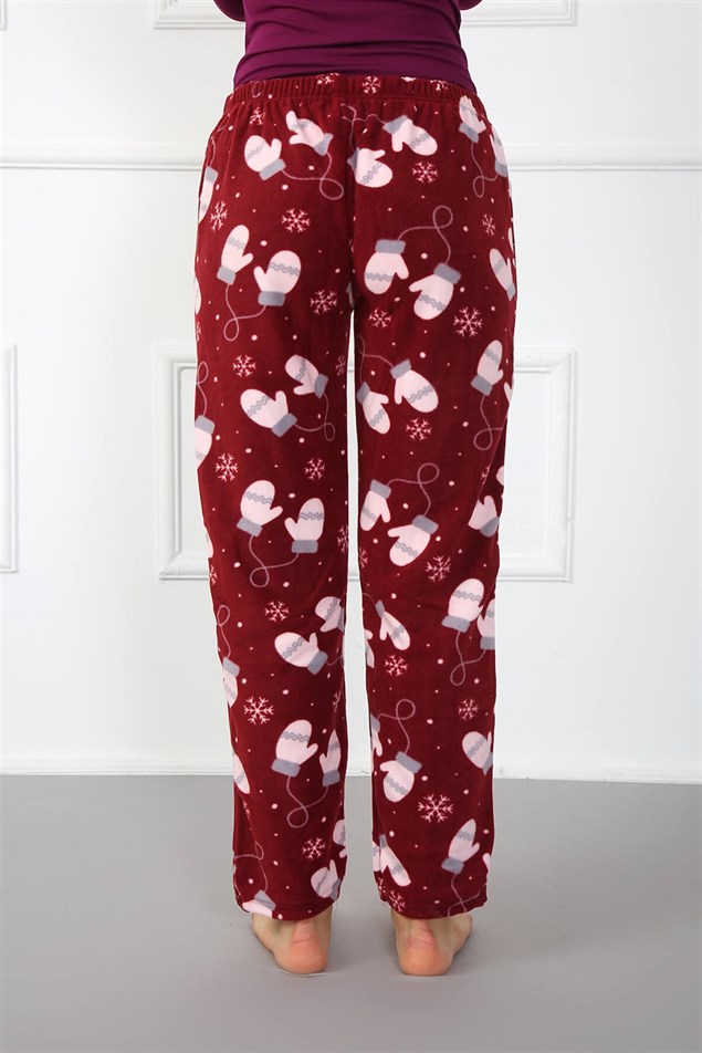 Moda Çizgi Bayan Welsoft Polar Tek Alt Pijama 210052