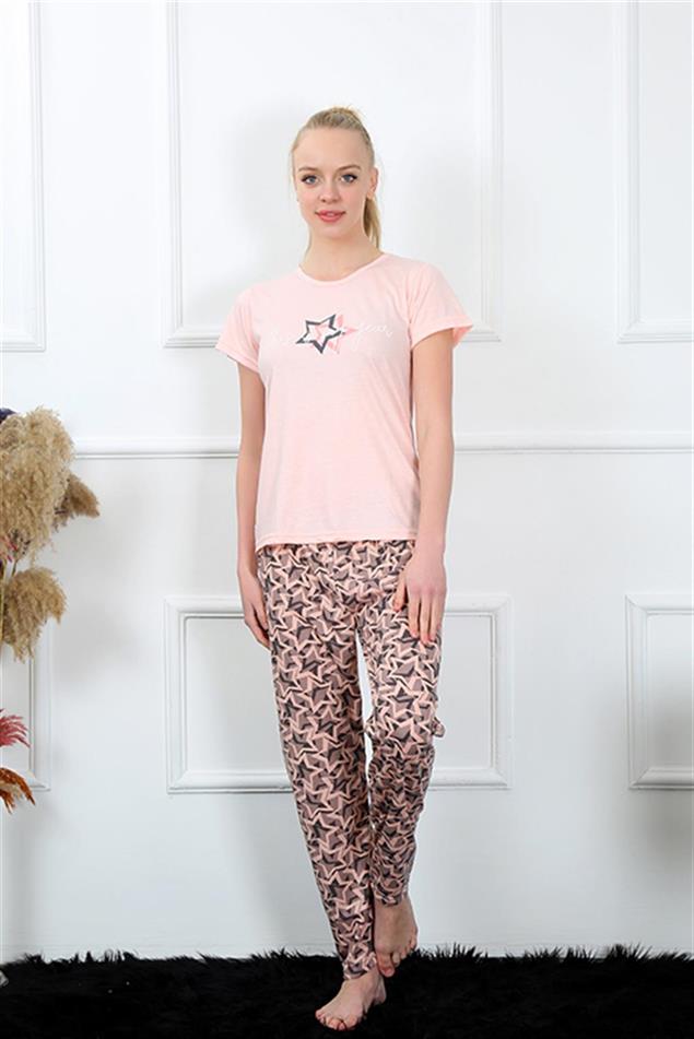 Moda Çizgi Kadın Kısa Kol Pijama Takım 20368