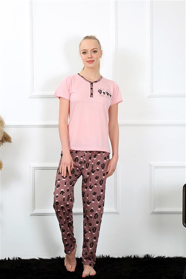Moda Çizgi Kadın Kısa Kol Pijama Takım 20366