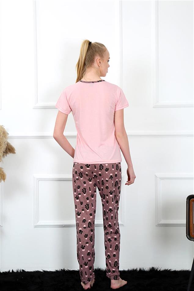 Moda Çizgi Kadın Kısa Kol Pijama Takım 20366