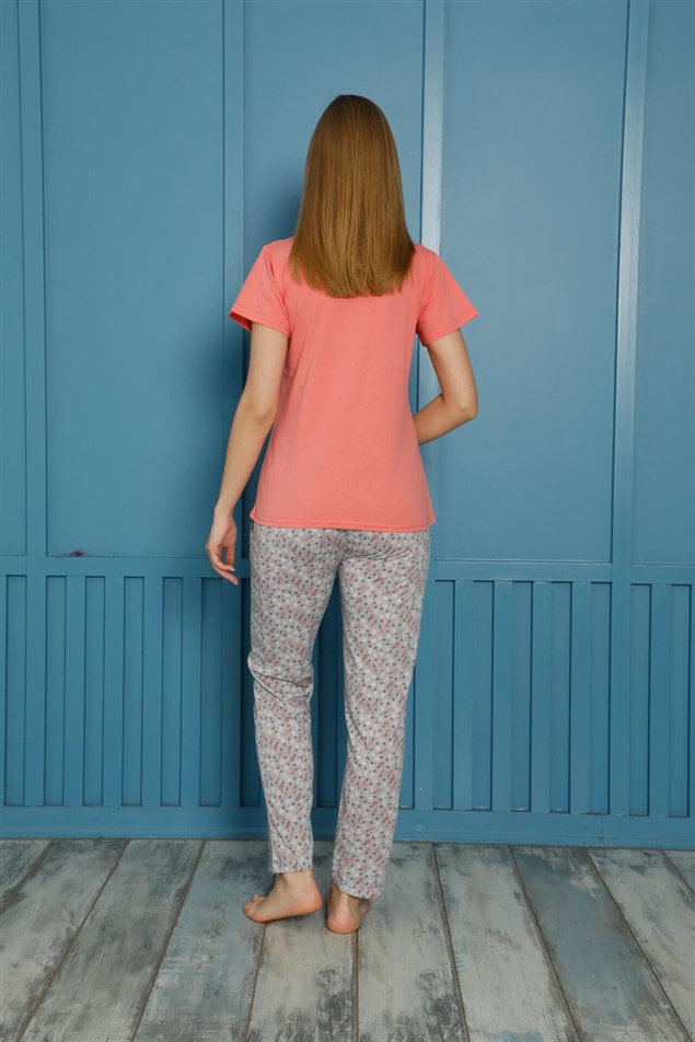 Moda Çizgi Kadın Pamuk Pijama Takım 20500N