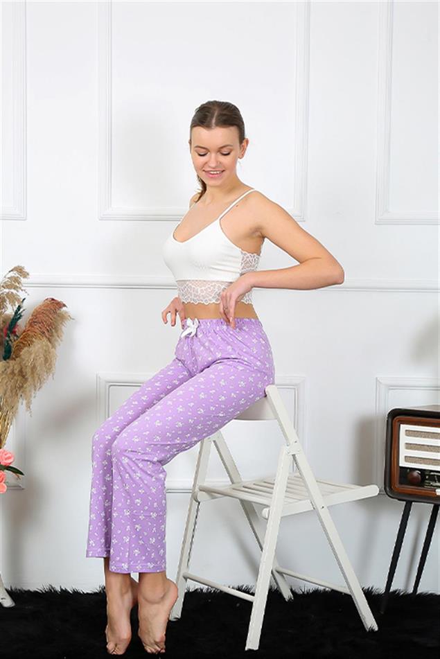 Moda Çizgi Kadın Pamuklu Alt Pijama 27459
