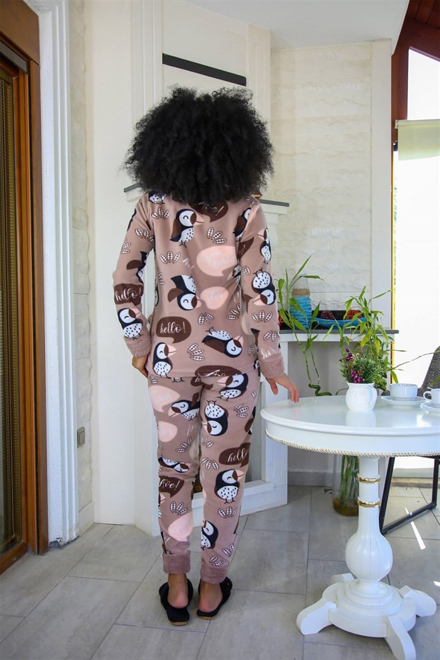 Moda Çizgi Welsoft Polar Kadın Pijama Takımı 8502