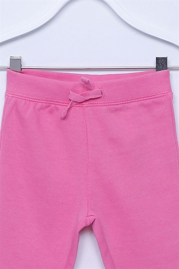 Pembe Renkli Beli Ve Paçası Lastikli Örme Sweat Pantolon |JP-112931