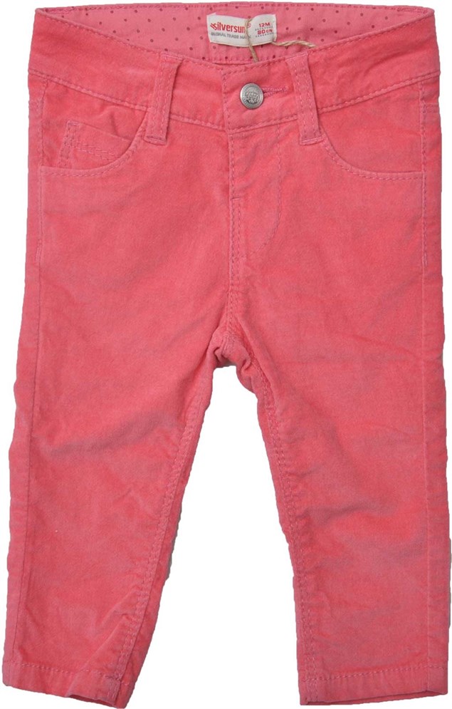 Pembe Renkli Cepli Bebek Kız Dokuma Pantolon - PC 73435 |Silversunkids
