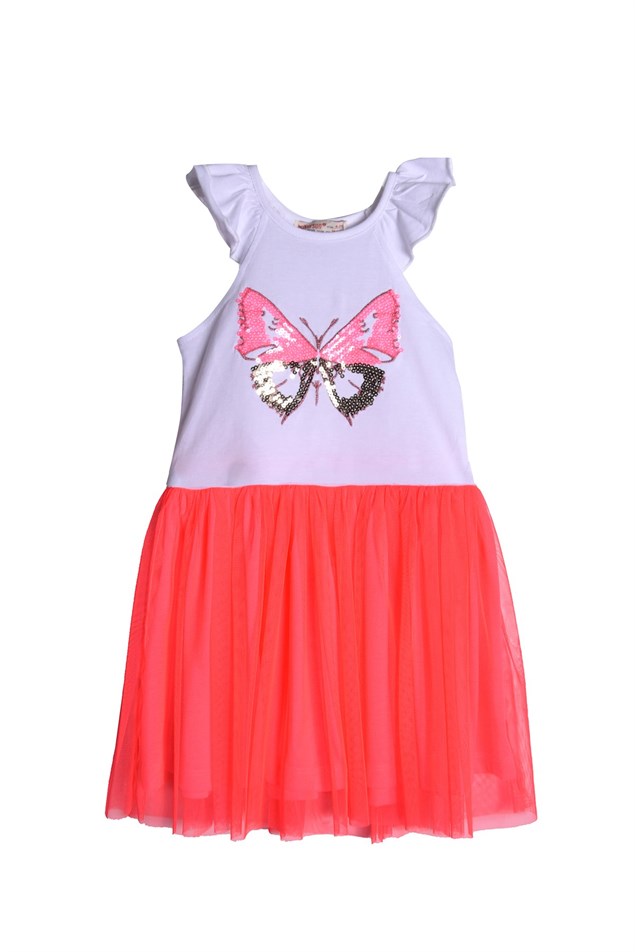 Pembe Renkli Payet Nakışlı Kız Çocuk Tütü Elbise |EK 219058