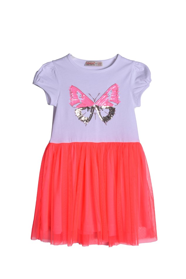 Pembe Renkli Payet Nakışlı Kız Çocuk Tütü Elbise |EK 219094