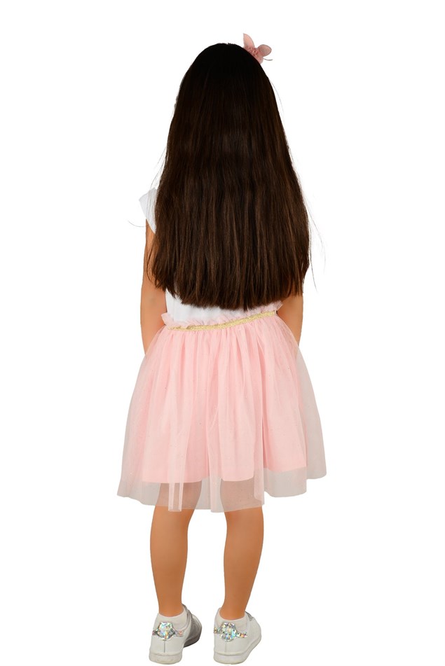 Pembe Renkli Payet Nakışlı Kız Çocuk Tütü Elbise |EK 219042
