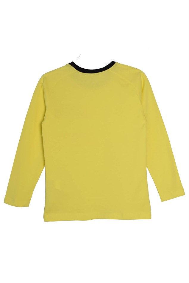 Sarı Renkli Baskılı Erkek Çocuk Tişört-BK 318438 |Silversunkids