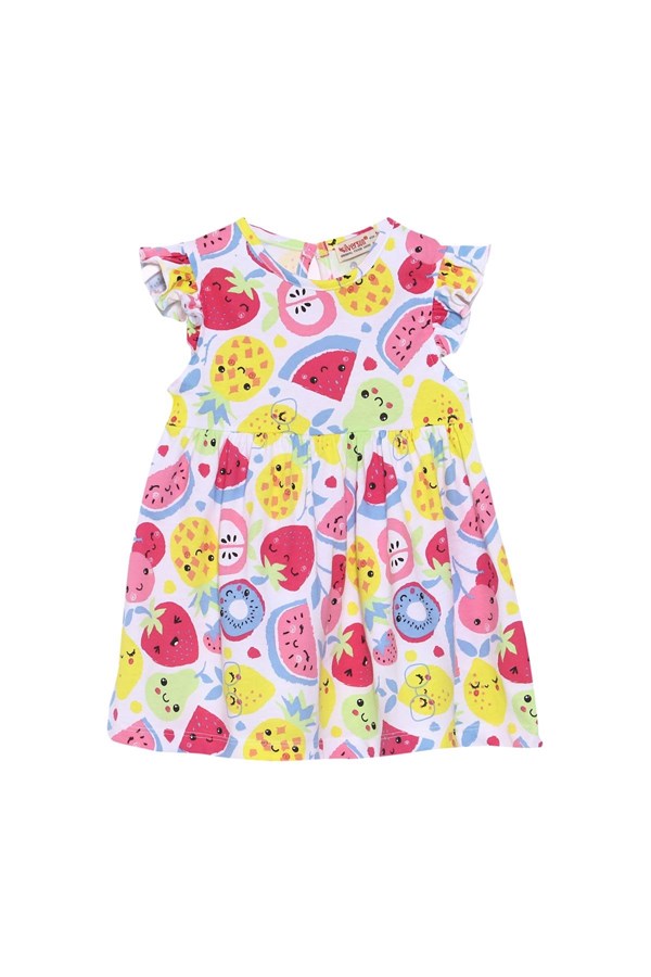Silversunkids | Bebek Kız Karışık Desenli Kolları Fırfırlı Örme Elbise | EK 118054