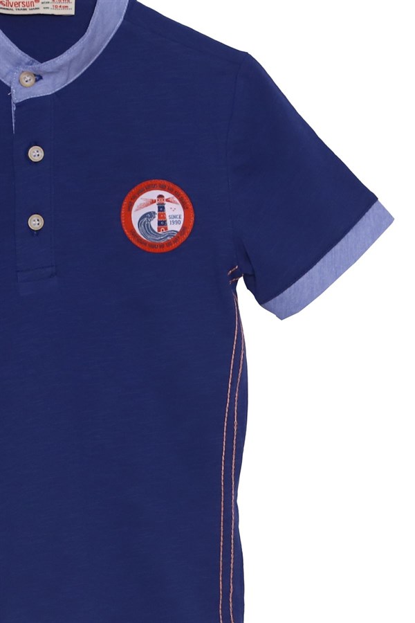 Silversunkids | Erkek Çocuk Lacivert Renkli Polo Yakalı Tişört | BK 217995-2