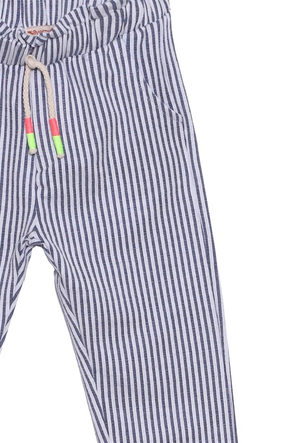 Silversunkids | Genç Kız Lacivert Renkli Belden Lastikli Çizgili Örme Pantolon | PC 318373