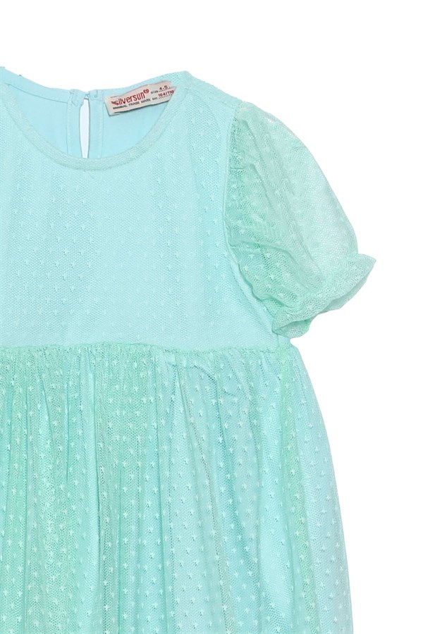 Silversunkids | Kız Çocuk Mint Renkli Tüllü Elbise | EK 218341