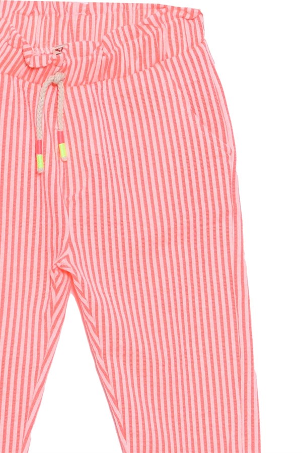 Silversunkids | Kız Çocuk Pembe Renkli Belden Lastikli Çizgili Örme Pantolon | PC 218370