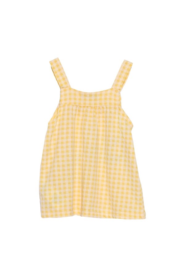 Silversunkids | Kız Çocuk Sarı Renkli Baskılı Pötikareli Askılı Bluz | BK 217990
