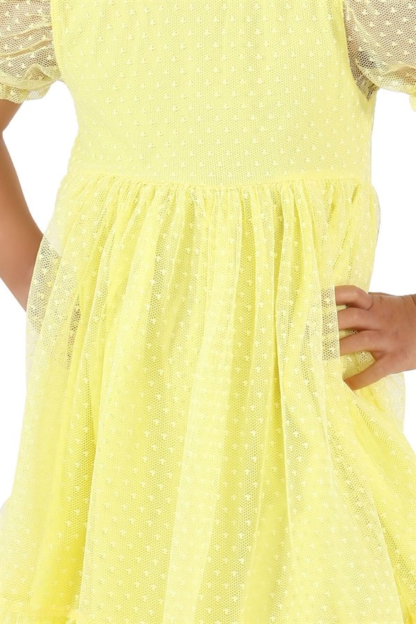 Silversunkids | Kız Çocuk Sarı Renkli Tüllü Elbise | EK 218341
