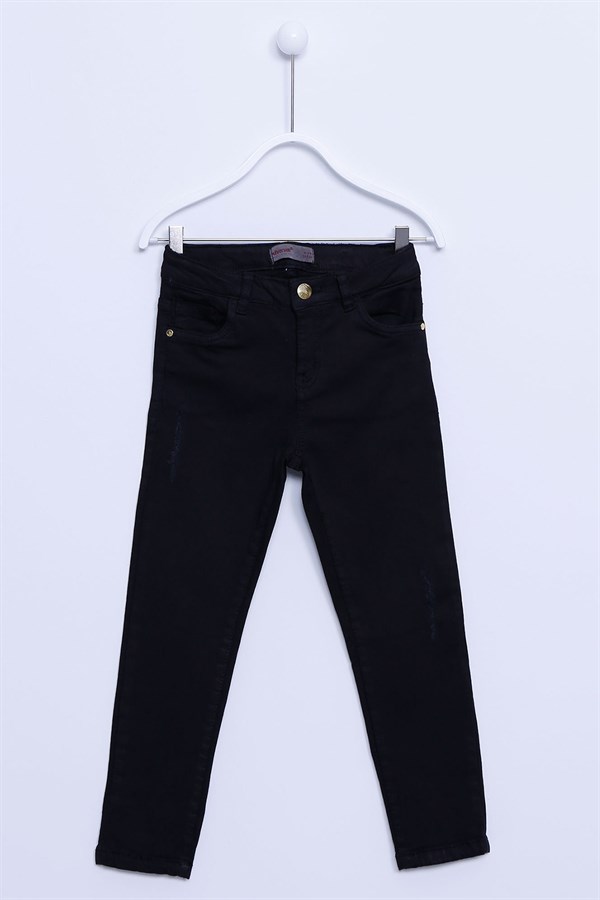 Siyah Renkli Pantolon Cepli Kot Pantolon Kot Pantolon Kız Çocuk |PC-312838