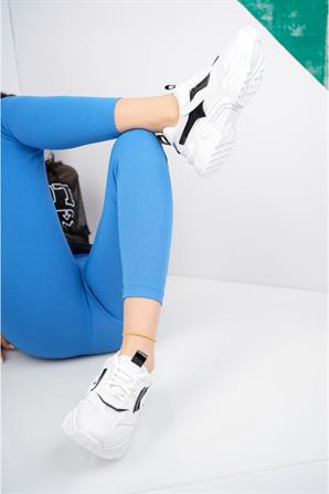   TİNA Siyah Beyaz Kadın Spor Sneaker Ayakkabı