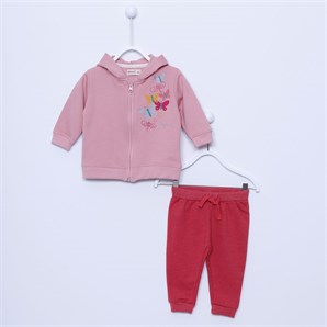 Bebek Kız - T Shirt Sweatpant Takım - !KT 110404