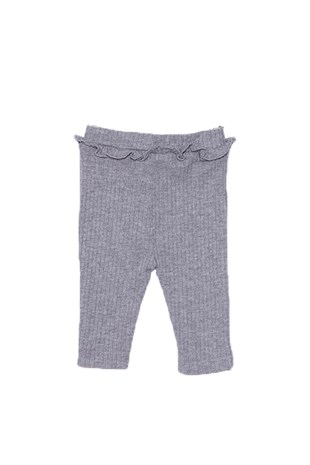 Bebek Kız Gri Melanj Renkli Örme Pantolon - PC 117049