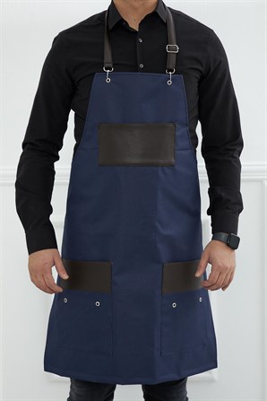 Erkek Mutfak Önlüğü,Lacivert - Koyu Kahverengi,MO-9