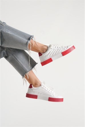 Ethereum Beyaz Kırmızı Kadın Spor Ayakkabı