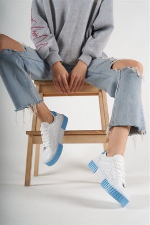 Ethereum Beyaz Mavi Kadın Spor Ayakkabı