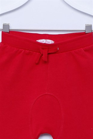 Kırmızı Renkli Beli Ve Paçası Lastikli Şalvar Kesim Sweat Pantolon |JP-112512