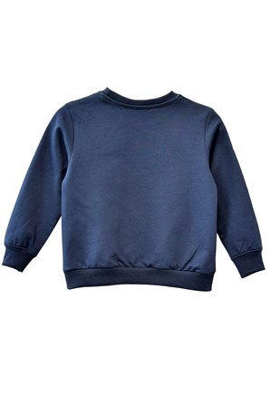 Lacivert Renkli Pul Payet İşlemeli Erkek Çocuk Sweatshirt-JS 218621|Silversunkids