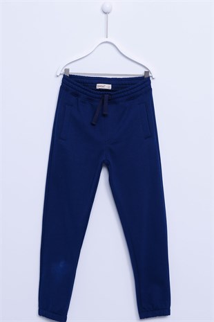 Lacivert Renkli Sweat Pantolon Örme Beli Lastikli Cepli Eşofman Altı Erkek Çocuk |JP-313283