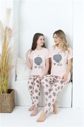 Moda Çizgi Anne Kız Aile I Love Yoga Pijama Takım Ayrı Ayrı Satılır 50101