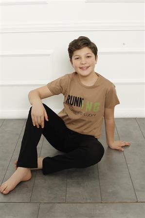 Moda Çizgi Baba Oğul Bej Aile Pijama Takım Ayrı Ayrı Satılır 50102