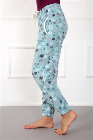 Moda Çizgi Bayan Welsoft Polar Tek Alt Pijama 210046