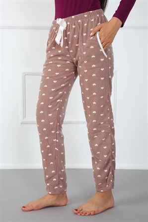 Moda Çizgi Bayan Welsoft Polar Tek Alt Pijama 210043