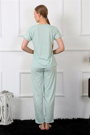 Moda Çizgi Kadın Kısa Kol Pijama Takım 4140