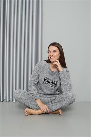 Moda Çizgi Welsoft Polar Kadın Pijama Takımı 8504