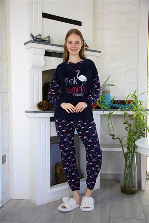 Moda Çizgi Welsoft Polar Kadın Pijama Takımı 8505