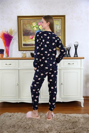 Moda Çizgi Welsoft Polar Kadın Pijama Takımı 8508