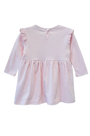 Pembe Renkli Fırfır Detaylı Bebek Kız Örme Elbise-EK 118632 |Silversunkids