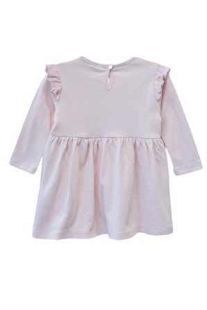 Pembe Renkli Omuzları Fırfırlı Bebek Kız Örme Elbise |EK 118632