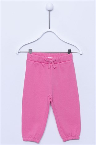Pembe Renkli Paçası Ve Beli Lastikli Örme Sweat Pantolon |JP-113162