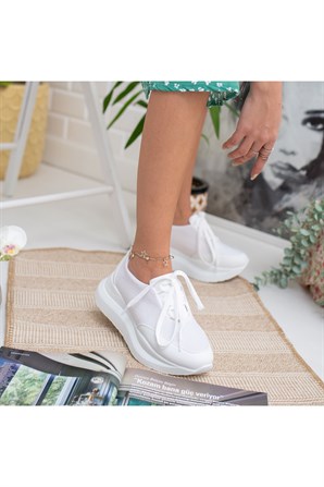 Rojek Beyaz Topuk Bayan Spor Ayakkabı
