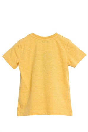 Sarı Renkli Baskılı Erkek Çocuk Kısa Kollu Tişört - BK 219082