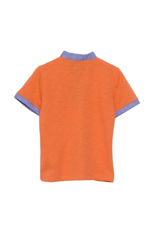 Silversunkids | Erkek Çocuk Coral Renkli Polo Yakalı Tişört | BK 217995-2